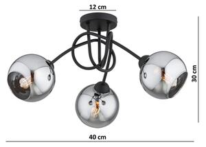Brilagi - Prisadený luster DIOR 3xE27/60W/230V čierna/dymovo sivá