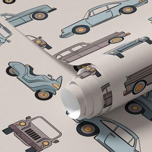Tapety Retro autá a skútre na béžovom pozadí, Tapety vintage, a01178v1 : Uwalls.sk