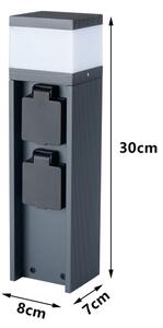 Brilagi -Vonkajšie svietidlo s 2 zásuvkami SCHUKO PILLAR 1xG9/11W/230V IP44 antracitové
