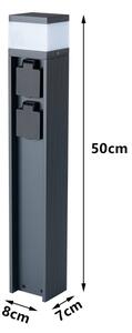 Brilagi -Vonkajšia lampa so 2 zásuvkami SCHUKO PILLAR 1xG9/11W/230V IP44 antracit