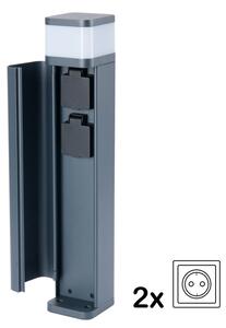 Brilagi -Vonkajšia lampa s 2 zásuvkami SCHUKO PILLAR 1xG9/11W/230V IP44 antracit