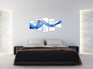 Obraz: abstraktné modrá vlna (Obraz 150x70cm)