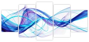 Obraz: abstraktné modrá vlna (Obraz 150x70cm)