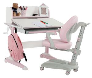 Rastúci písací stôl, ružová/biela, ALAMO