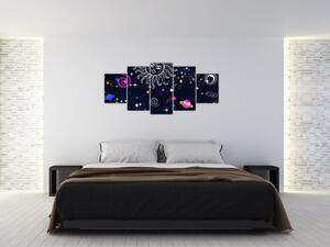 Detský obraz - nočná obloha (Obraz 150x70cm)