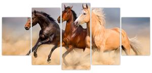 Moderný obraz koní (Obraz 150x70cm)