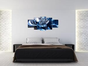 Modrý abstraktný obraz (Obraz 150x70cm)