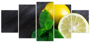 Obraz citrónu na stole (Obraz 150x70cm)