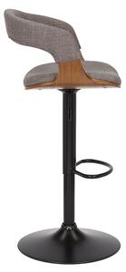 Dizajnová barová otočná stolička Uriela jaseň / sivá