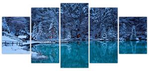 Obraz zimného jazera (Obraz 150x70cm)
