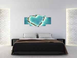 Obraz srdce v mori (Obraz 150x70cm)