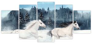 Obraz bežiacich koní (Obraz 150x70cm)