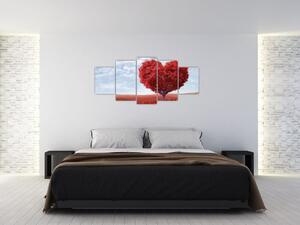 Červené srdce - obraz (Obraz 150x70cm)