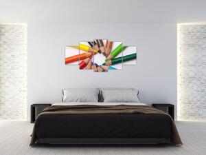 Obraz - farebný kruh z pasteliek (Obraz 150x70cm)