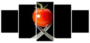 Obraz - paradajka s vidličkami (Obraz 150x70cm)