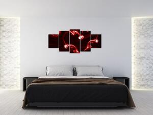 Abstraktný obraz - červené srdce (Obraz 150x70cm)