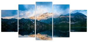 Obraz - jazero s horami (Obraz 150x70cm)