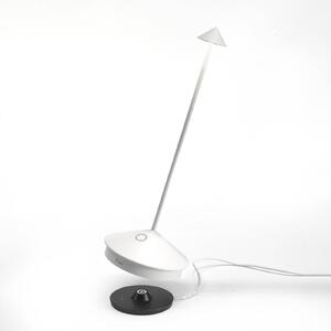 Zafferano Pina 3K nabíjateľná stolová lampa IP54 biela