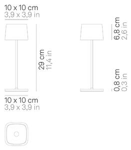 Zafferano Ofelia 3K nabíjateľná stolná lampa IP65 piesková