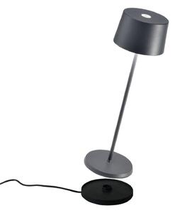 Zafferano Olivia 3K dobíjacia stolová lampa IP65 sivá