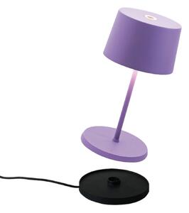 Zafferano Olivia mini 3K nabíjateľná stolná lampa fialová