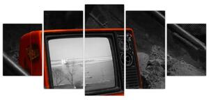 Obraz červené televízie (Obraz 150x70cm)