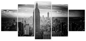 Čiernobiely obraz mesta - New York (Obraz 150x70cm)