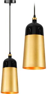 Toolight Fox B, závesná lampa 1xE27 APP196-1CP, čierna-ružové zlato, OSW-00177