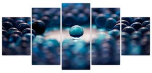 Obraz modré sklenené guľôčky (Obraz 150x70cm)