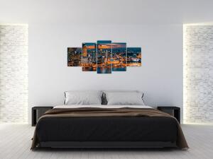 Obraz nočného mesta na stenu (Obraz 150x70cm)