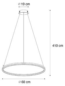 Závesné svietidlo čierne 60 cm vrátane LED 3-stupňovo stmievateľné - Girello