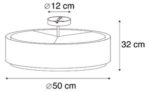 Inteligentné stropné svietidlo čierne s bielou 50 cm vrátane 3 WiFi A60 - Drum Duo