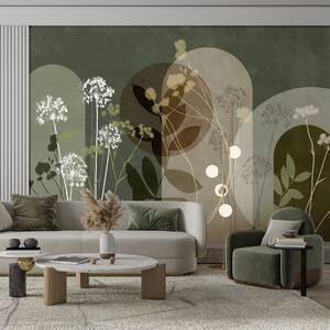 Tapety Lúčne rámy v olivovej, 3D fototapety, Fototapety 3d kvety, w09906v2 : Uwalls.sk