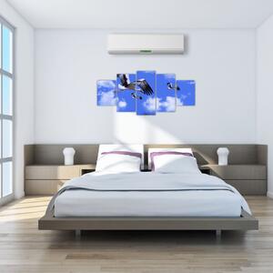 Obraz letiacich bocianov (Obraz 150x70cm)
