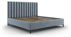 Svetlomodrá čalúnená dvojlôžková posteľ s úložným priestorom s roštom 160x200 cm Casey – Mazzini Beds