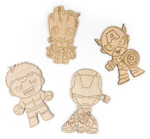 Veselá Stena Drevené vyfarbovacie postavičky Groot a Avengers