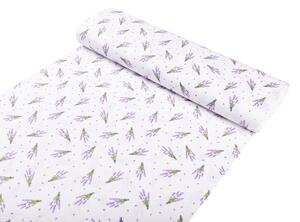 Biante Detské bavlnené posteľné obliečky do postieľky Sandra SA-301 Malé zväzky levandúľ na bielom Do postieľky 90x120 a 40x60 cm