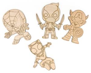 Veselá Stena Drevené vyfarbovacie postavičky Avengers a Deadpool