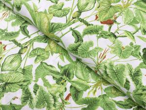 Biante Bavlnená obliečka na vankúš s lemom Sandra SA-297 Zelené izbové rastliny na bielom 30 x 50 cm