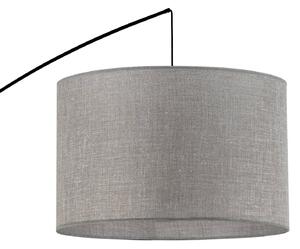 Stojacia lampa Moby Gray s textilným tienidlom