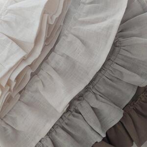 Ľanový obrus Old White s volánom 235*140 cm