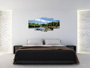 Obraz jazera na stenu (Obraz 150x70cm)