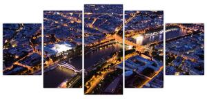 Obraz večerného mesta (Obraz 150x70cm)