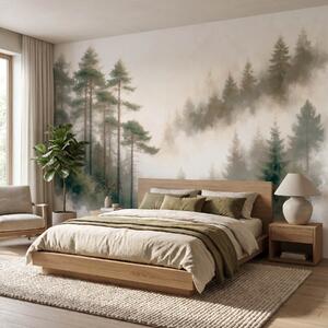 Tapety Východ slnka medzi borovicami, Fototapety s prírodnými motívmi, w09916 : Uwalls.sk