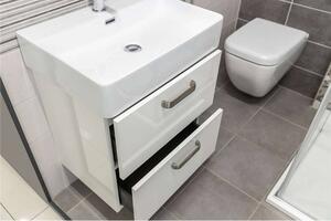 Mereo, Leny, kúpeľňová skrinka s keramickým umývadlom 60x42x68 cm, biela, MER-CN811