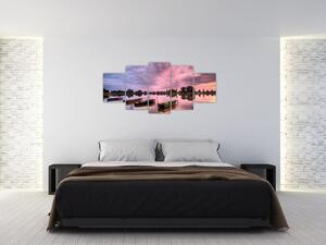 Loďky na jazere, obraz (Obraz 150x70cm)