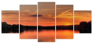 Západ slnka na jazere, obraz (Obraz 150x70cm)