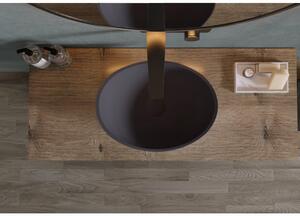 CERANO - Umývadlo na dosku z liateho mramoru Zara - čierna matná - 42x34 cm