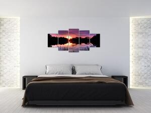 Obraz nočného jazera (Obraz 150x70cm)