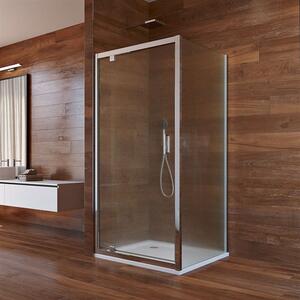 Mereo Lima, sprchovací kút 800x800 cm, štvorec, pivotové dvere a pevný diel, chróm ALU, sklo Point, MER-CK86912K